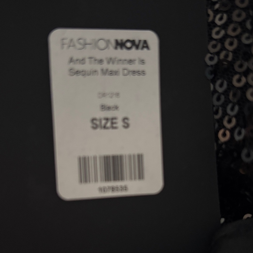 Fashion Nova Black Sequin Maxi Dress
